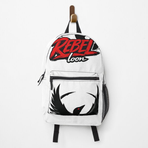 Item preview, Rebel Loon – Dark Bird Emblem with Bold Red Typography designed and sold by JordanInk Studio.