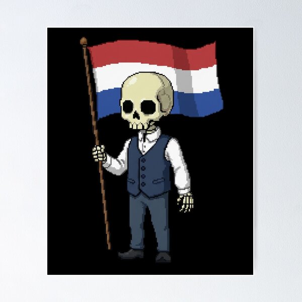 Item preview, Dutch Pixel Skeleton Shirt | Mr. SKVLL | Netherlands Flag Skeleton Gift designed and sold by MR.SKVLL.