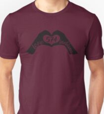 LOVE 574 INDIANA - HEART SHAPED HANDS WITH 574 AREA CODE IN THE CENTER Unisex T-Shirt