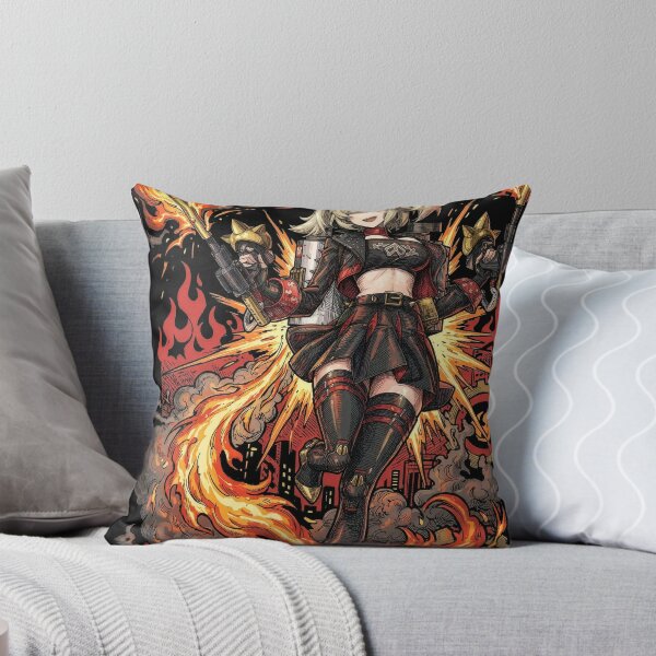 Item preview, Retro Synthwave Burnice White Flamethrower Girl designed and sold by Senpaiwaves.