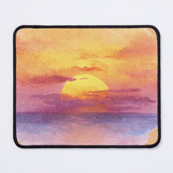 Item preview, Dreamy Watercolor Ocean Sunset - Golden Hour Seascape designed and sold by SolutionsArt.