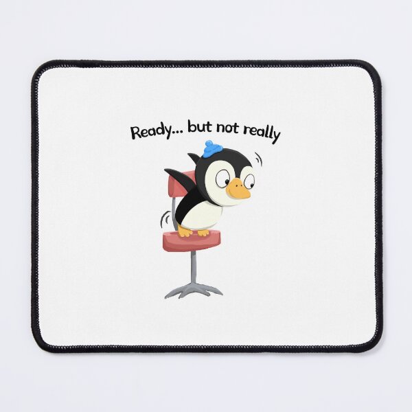 Item preview, Ready But Not Really - Hesitant Penguin Sticker designed and sold by Art Freecia.