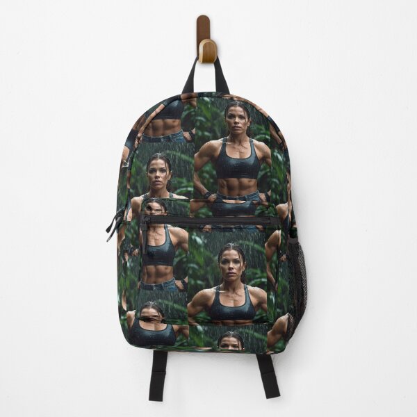 Item preview, Muscled gym woman posing in the rain art photography designed and sold by Vintage Designs +.