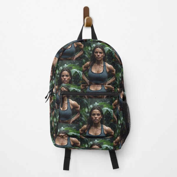 Item preview, Muscled gym woman posing in the rain art photography designed and sold by Vintage Designs +.