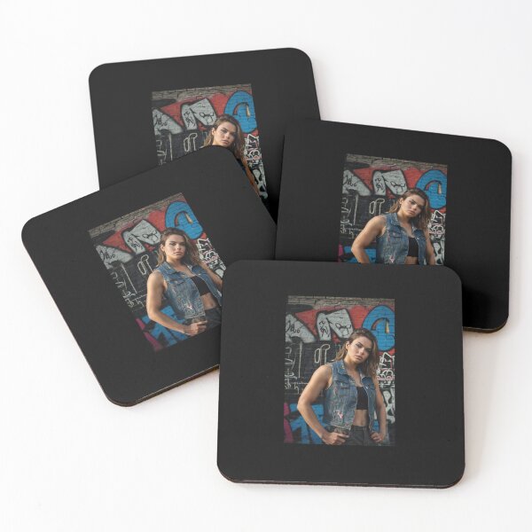 Item preview, Muscled gym woman posing in a graffitied street art photography designed and sold by Vintage Designs +.