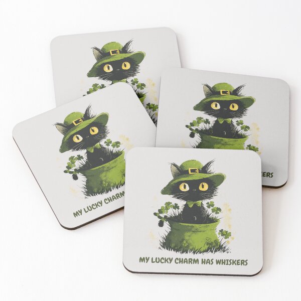 Item preview,  Lucky Cat Leprechaun Hat St Patricks Day Whiskers designed and sold by BoxofMoments.