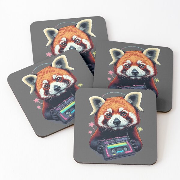 Item preview, Glitch Heart Protocol – Vaporwave Red Panda designed and sold by Shift-Bloom.