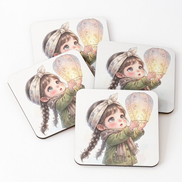 Item preview, Girl with Glowing Lantern Sticker - Whimsical Wonder Character designed and sold by DariuszWilkosz.