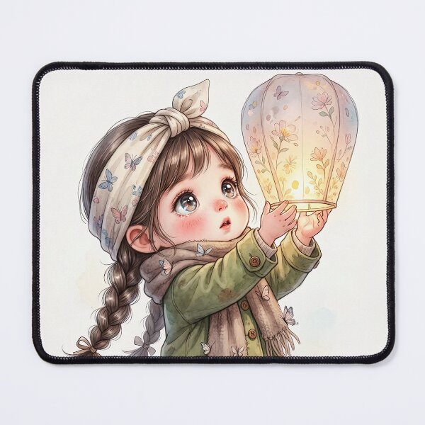Item preview, Girl with Glowing Lantern Sticker - Whimsical Wonder Character designed and sold by DariuszWilkosz.