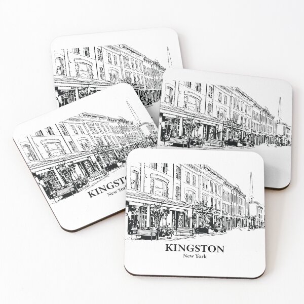 Item preview, Kingston NY - Ink Cityscape Illustration designed and sold by Lakeric Cityscapes.