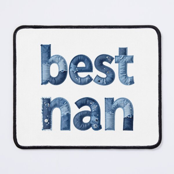 Item preview, BEST NAN - IN DENIM PATCHWORK FAUX LETTERING designed and sold by AlexOBrienArt.