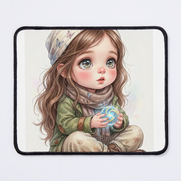 Item preview, Girl with Glowing Orb Sticker - Magical Character Art Print designed and sold by DariuszWilkosz.