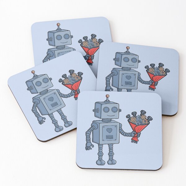 Item preview, Cute Valentine Robot with Mechanical Gear Bouquet designed and sold by shopdiego.
