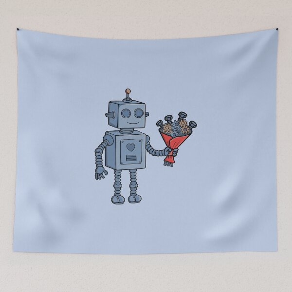 Item preview, Cute Valentine Robot with Mechanical Gear Bouquet designed and sold by shopdiego.