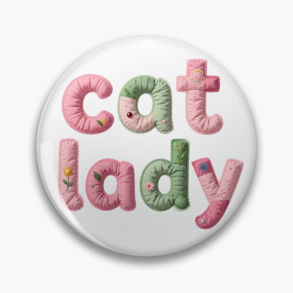 Item preview, CAT LADY - IN PINK & GREEN FAUX LETTERING designed and sold by AlexOBrienArt.
