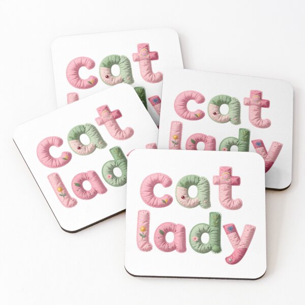 Item preview, CAT LADY - IN PINK & GREEN FAUX LETTERING designed and sold by AlexOBrienArt.