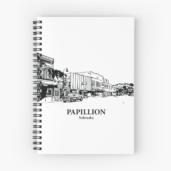 Item preview, Papillion NE - Ink Cityscape Illustration designed and sold by Lakeric.