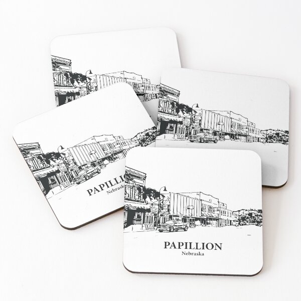 Item preview, Papillion NE - Ink Cityscape Illustration designed and sold by Lakeric Cityscapes.