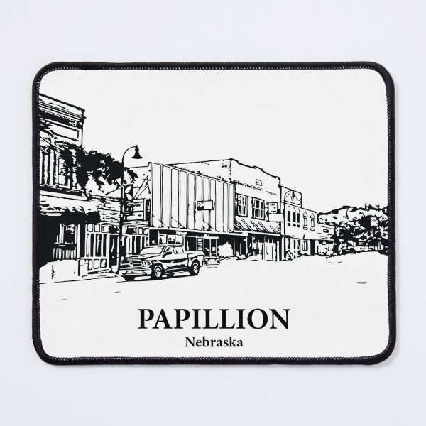 Item preview, Papillion NE - Ink Cityscape Illustration designed and sold by Lakeric.