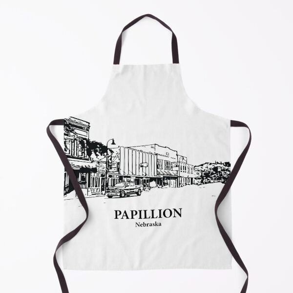 Item preview, Papillion NE - Ink Cityscape Illustration designed and sold by Lakeric Cityscapes.