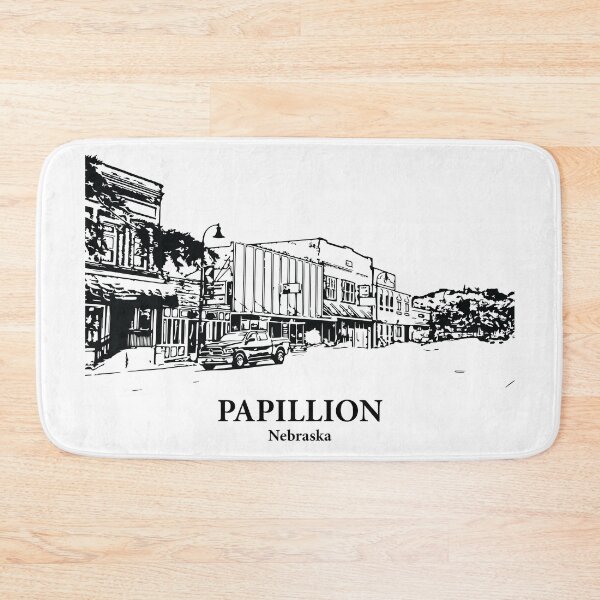 Item preview, Papillion NE - Ink Cityscape Illustration designed and sold by Lakeric Cityscapes.
