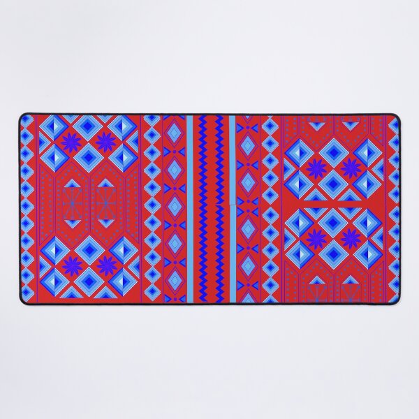 Item preview, Intricate Blue and White Geometric Floral Repeat Pattern - Traditional Abstract Tile Art designed and sold by Abaseen.