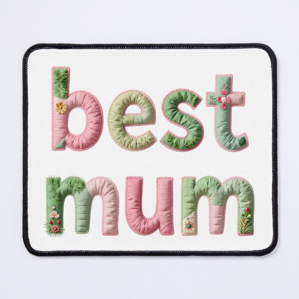 Item preview, BEST MUM - IN PINK & GREEN FAUX LETTERING designed and sold by AlexOBrienArt.