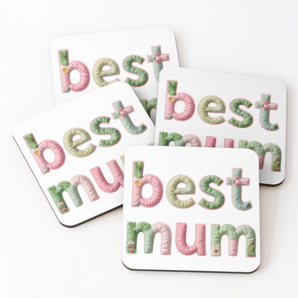 Item preview, BEST MUM - IN PINK & GREEN FAUX LETTERING designed and sold by AlexOBrienArt.