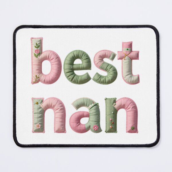 Item preview, BEST NAN - IN PINK & GREEN FAUX LETTERING designed and sold by AlexOBrienArt.