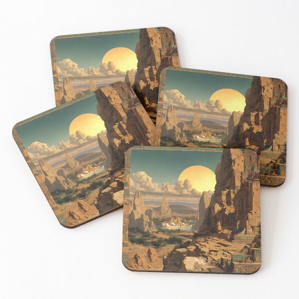 Item preview, The Pharaoh’s Barge | Mythic Egyptian Afterlife Wall Art  designed and sold by Stoneflower-Art.