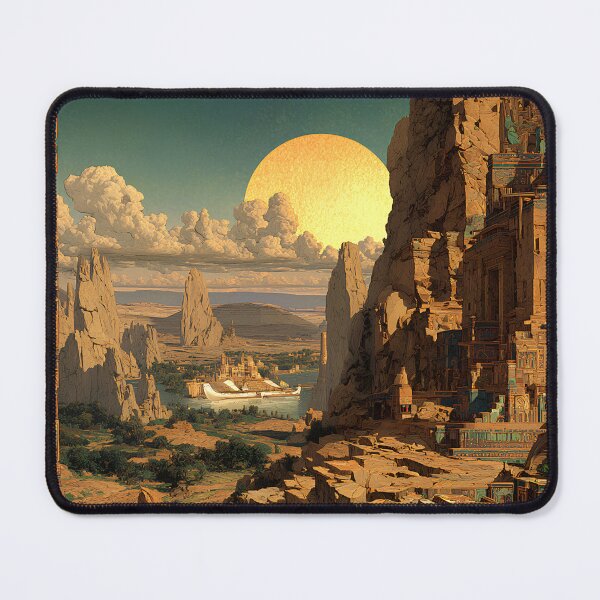 Item preview, The Pharaoh’s Barge | Mythic Egyptian Afterlife Wall Art designed and sold by Stoneflower-Art.