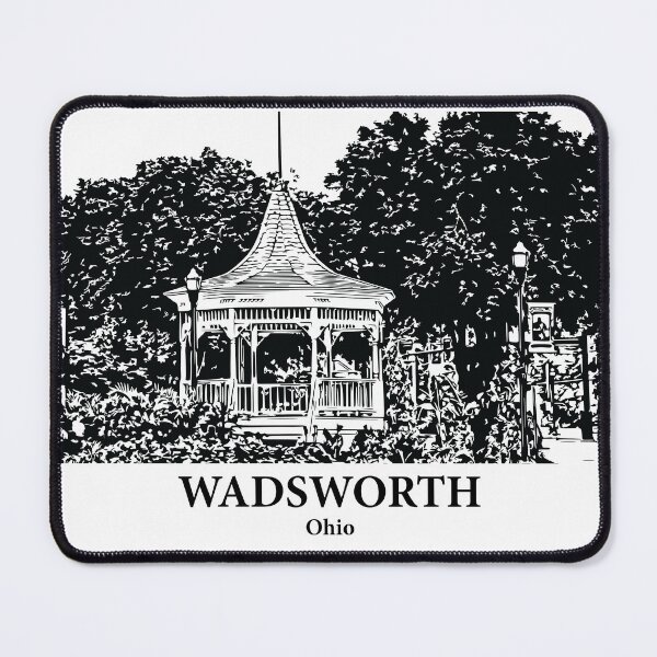 Item preview, Wadsworth OH - Ink Cityscape Illustration designed and sold by Lakeric Cityscapes.