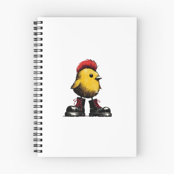 Item preview, Punk Rock Chick with Red Mohawk — Edgy Baby Bird in Doc Marten Boots Illustration designed and sold by Colorful-Garden.