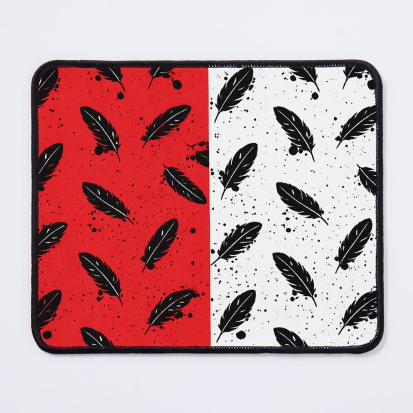 Item preview, Vertical Red & White Feather Ink Splatter Seamless Pattern designed and sold by optimusprime39.