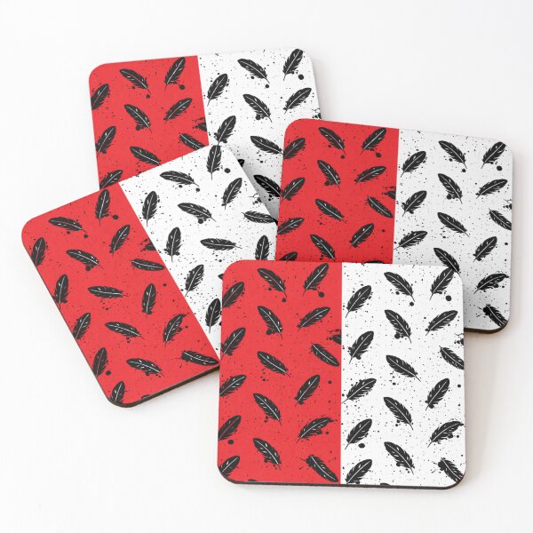 Item preview, Vertical Red & White Feather Ink Splatter Seamless Pattern designed and sold by optimusprime39.