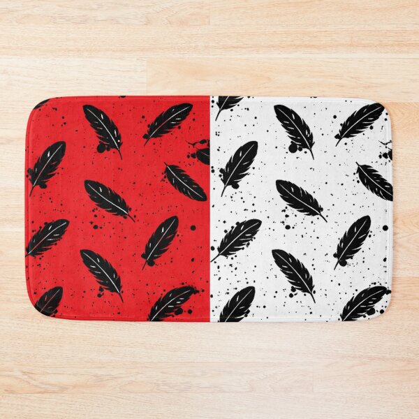 Item preview, Vertical Red & White Feather Ink Splatter Seamless Pattern designed and sold by optimusprime39.