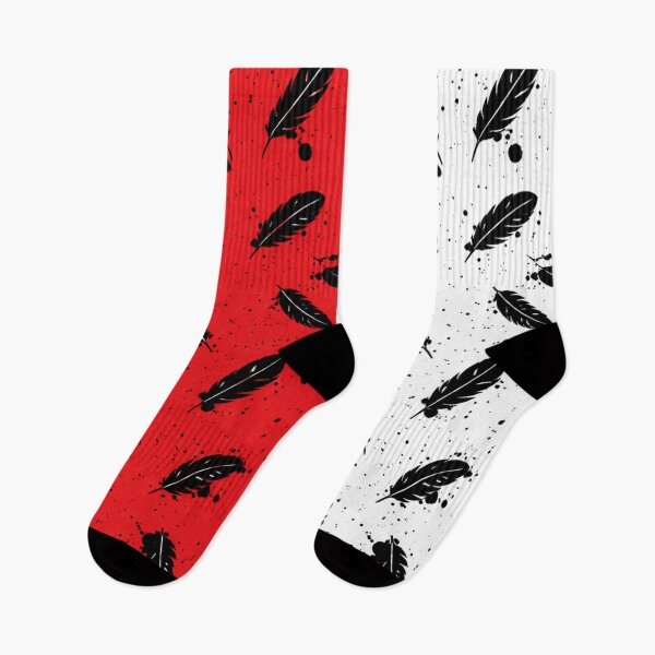 Item preview, Vertical Red & White Feather Ink Splatter Seamless Pattern designed and sold by optimusprime39.