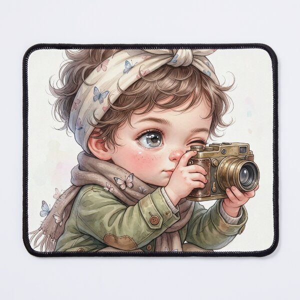 Item preview, Boy with Vintage Camera Sticker - Creative Character Art Print designed and sold by DariuszWilkosz.
