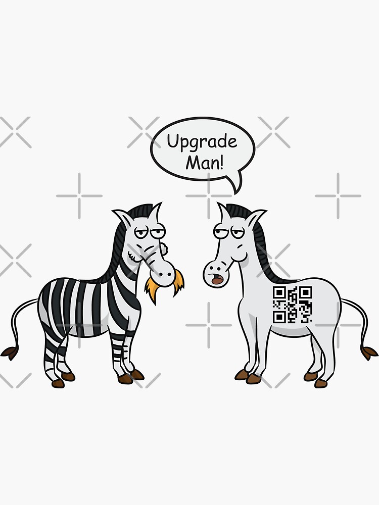Upgrade Man - Funny Geek Zebra Stripes