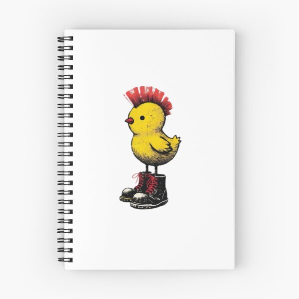 Item preview, Punk Rock Chick with Red Mohawk — Edgy Baby Bird in Doc Marten Boots Illustration designed and sold by Colorful-Garden.