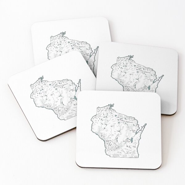 Item preview, Wisconsin Illustrated Map – Hand-Drawn Rivers & Nature Adventure Sketch designed and sold by Paper Drip.