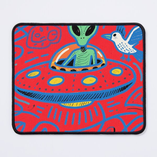 Item preview, Whimsical Galactic Encounter: Alien and Feathered Friend designed and sold by zzz888.