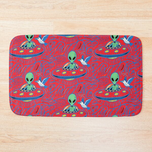 Item preview, Whimsical Galactic Encounter: Alien and Feathered Friend designed and sold by zzz888.