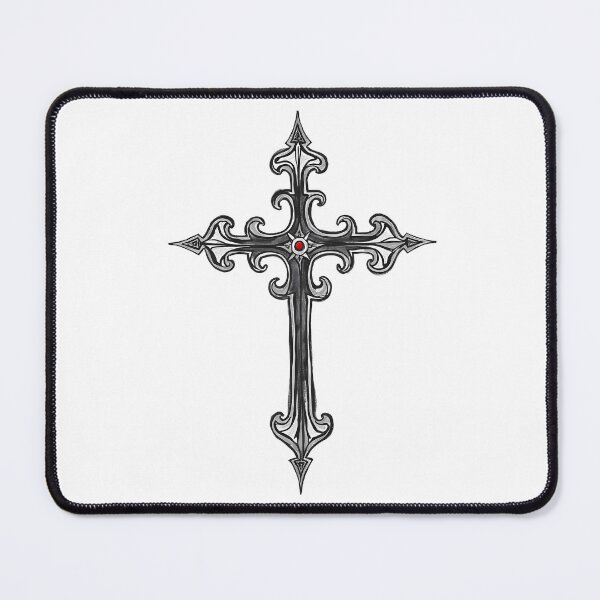 Item preview, Ornate Cross With Red Gem Faith Design designed and sold by Pastor Reeves Studio.