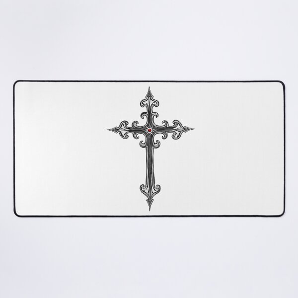 Item preview, Ornate Cross With Red Gem Faith Design designed and sold by Pastor Reeves Studio.