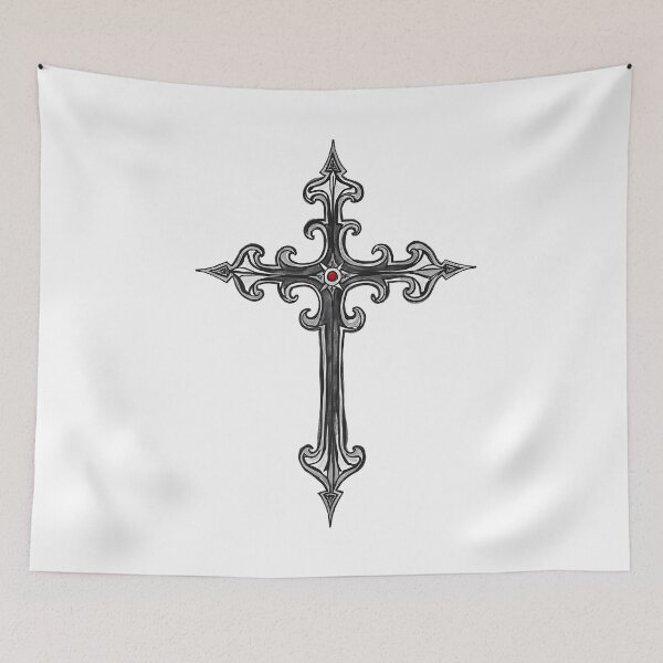 Item preview, Ornate Cross With Red Gem Faith Design designed and sold by Pastor Reeves Studio.