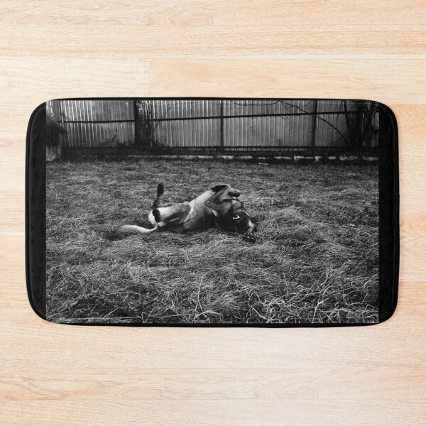Item preview, Belgian Malinois Rolling in the Grass - Black and White Art designed and sold by BeyondInkwell.