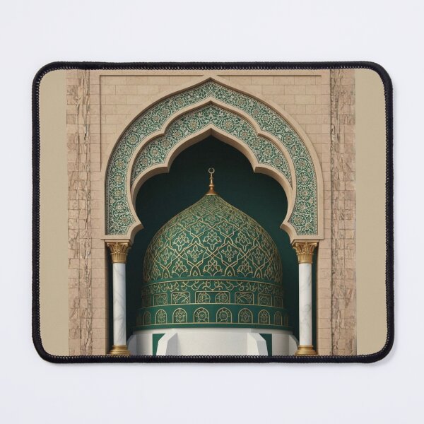 Item preview, Emerald Islamic Arch & Golden Geometric Dome Art (V.1) designed and sold by D-Islamic.