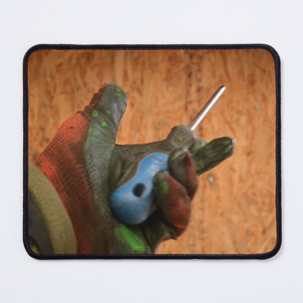Item preview, The Repairman’s Touch: Blue Screwdriver and Gritty Work Glove designed and sold by BeyondInkwell.