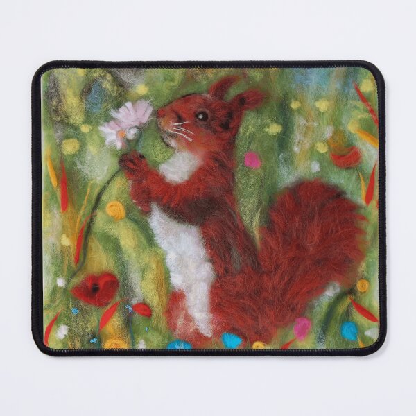 Item preview, Red Squirrel – Handmade Textile Art – Nature Wall Decor designed and sold by FLEURDELAINE04.